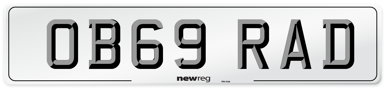 OB69 RAD Number Plate from New Reg